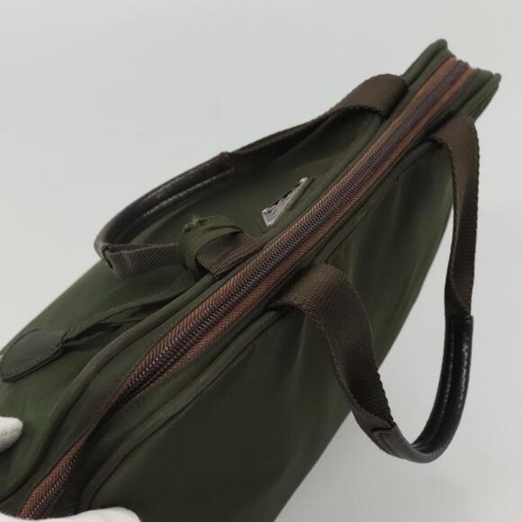 PRADA Hand Bag Nylon Khaki Silver - Picture 6 of 13
